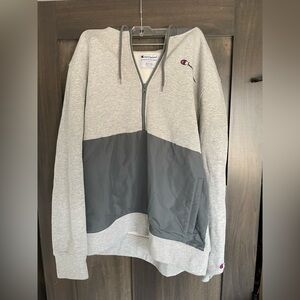Champion Two-Tone Gray Athletic Hoodie